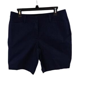 3/$25 Lands' End Size 12P Dark Blue Women's Bermudas